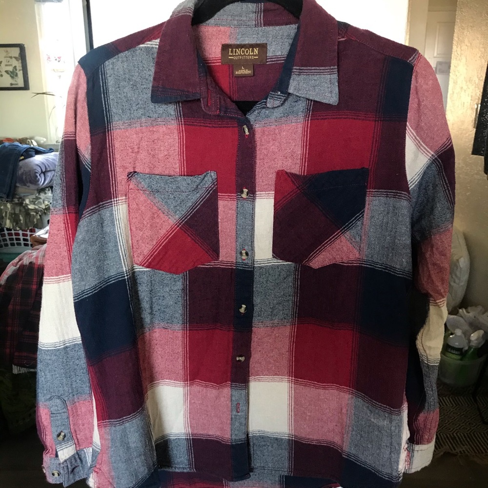 Lincoln Outfitters Red Flannel Button Down